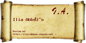 Ilia Abbás névjegykártya